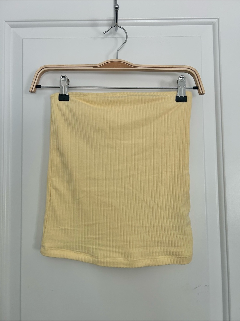 Butter Yellow Ribbed Tube Top
